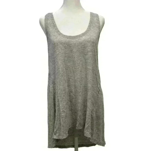 EILEEN FISHER STRIPED LINEN RACE BACK TANK TOP SIZE M - Picture 2 of 10
